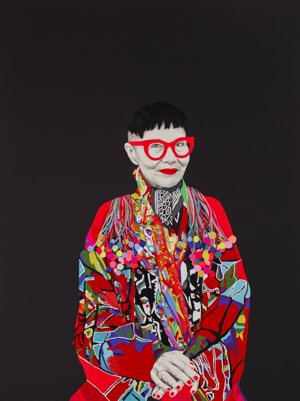 2015 Archibald Prize finalist Carla Fletcher Jenny Kee mixed media on linen 203 x 153.5 cm © the artist Photo: © AGNSW, Felicity Jenkins **This image may only be used in conjunction with editorial coverage of the 2015 Archibald Prize competition, on display 18 July to 27 September 2015, at the Art Gallery of New South Wales. This image may not be cropped or overwritten. Prior approval in writing required for use as a cover. Caption details must accompany reproduction of the image.***Media contact: Lisa.Catt@ag.nsw.gov.au  *** Local Caption *** **This image may only be used in conjunction with editorial coverage of the 2015 Archibald Prize competition, on display 18 July to 27 September 2015, at the Art Gallery of New South Wales. This image may not be cropped or overwritten. Prior approval in writing required for use as a cover. Caption details must accompany reproduction of the image.***Media contact: Lisa.Catt@ag.nsw.gov.au